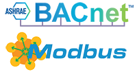 Icons for BACnet and Modbus.